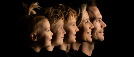 Generatieportret in een professionele fotostudio