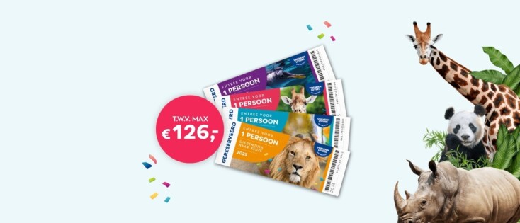4 Gratis Dierentuin Kaartjes bij Vriendenloterij t.w.v. € 126,-