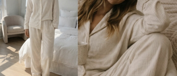 De mousseline pyjama van Lidl is zacht, luchtig en maar €9,99