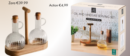 Wow. Deze olie- en azijnset van Action lijkt zó op die van Zara Home