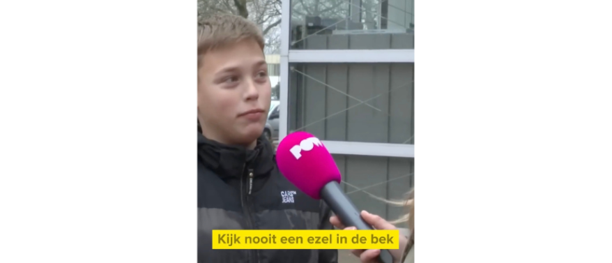 Spreekwoord met ezel en bek