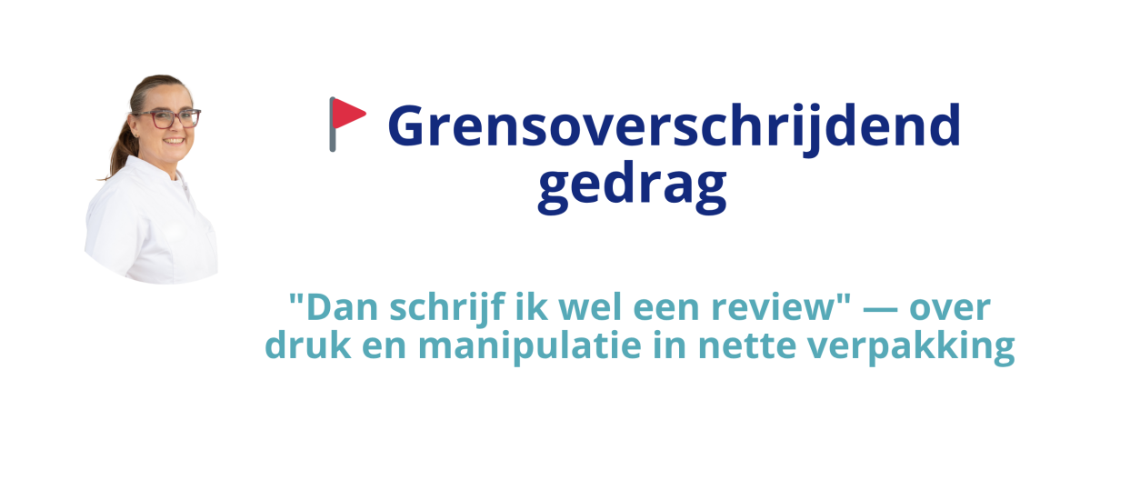 Dan schrijf ik wel een review — over druk en manipulatie in nette verpakking