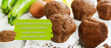 Zuurdesem Chocolade Courgette Muffins – smeuïg, voedzaam en onweerstaanbaar lekker