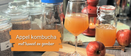 Appel kombucha met kaneel en gember