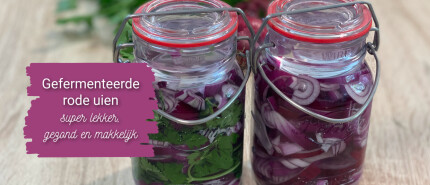 Gerfementeerde rode uien, heel erg lekker en zeer gezond