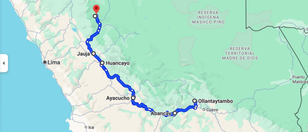 Op doortocht door het Andes gebergte