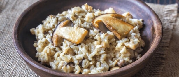 Risotto met paddenstoelen en camembert