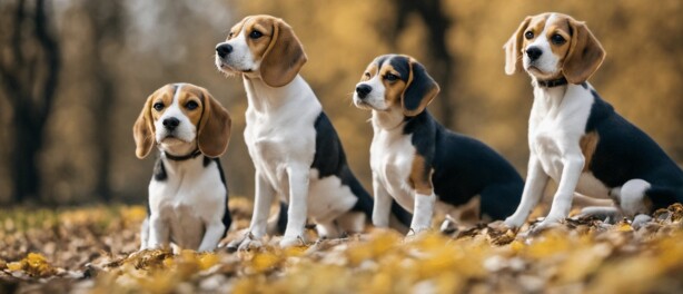 Beagle puppys in verschillende kleuren