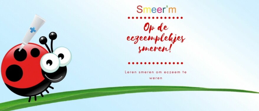 Op de eczeemplekjes smeren met hormooncrème