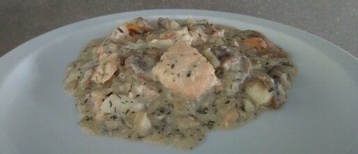 Vis vol au vent van zalm en kabeljauw