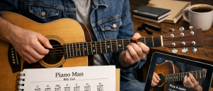 Piano man gitaar akkoorden: speel binnen no-time!