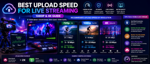 Best Upload Speed for Live Streaming (1080p & 4K Guide)