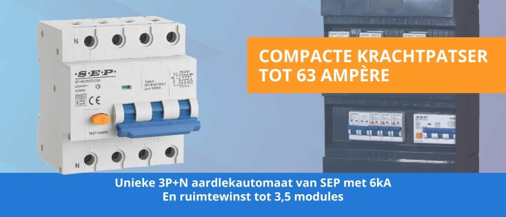 Uniek: Aardlekautomaat 3P+N van 50A en 63A – slechts 4,5 modules breed
