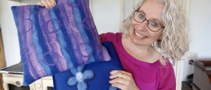 Kussens maken van wol (vilten)