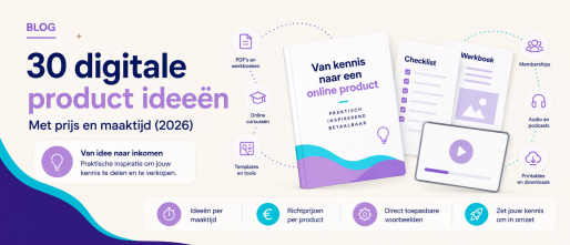 30 digitale product ideeën met prijs en maaktijd (2026)