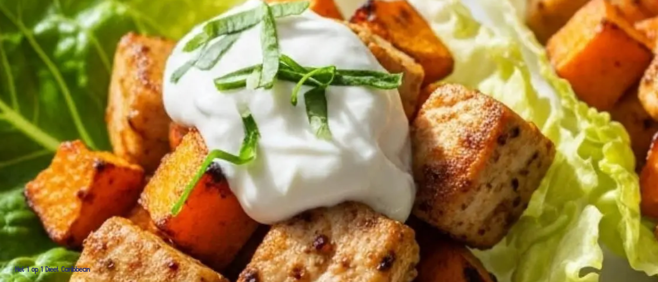 Slawraps met zoete aardappel en kruidige kip recept – Stap 6 van het 1op1 Dieet Caribbean Slawraps met zoete aardappel en kruidige kip recept – Stap 6 van het 1op1 Dieet Caribbean