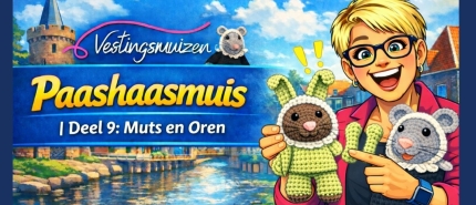 Haak in 10 dagen een Paashaasmuis - Dag 8 De muts en oren