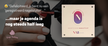 😅 “Gefeliciteerd, je bent nu een ‘geregistreerd nagelstylist’…” …maar je agenda is nog steeds half leeg.