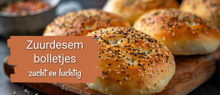 Zachte, luchtige zuurdesem bolletjes
