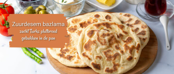 Turks bazlama brood met zuurdesem