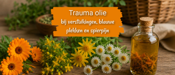 Trauma olie, ter verzachting bij spierpijn en kneuzingen.