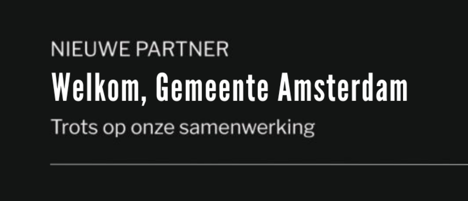 Nieuwe Partner: Gemeente Amsterdam