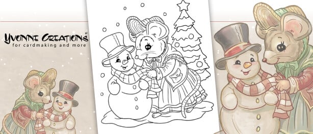 Raamtekening cadeau van Yvonne Creations Have a Mice Christmas!