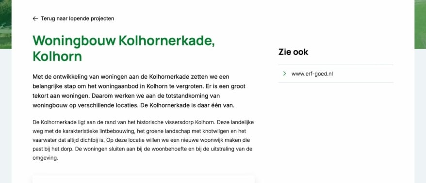 Gemeente positief over intentieovereenkomst Kolhornerkade