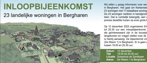 Inloopbijeenkomst 23 landelijke woningen in Bergharen