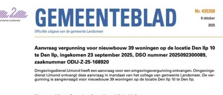 Ilpertuin Den Ilp: vertraging vergunning en nieuwe planning