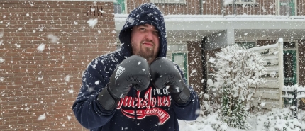 Boksen in de sneeuw