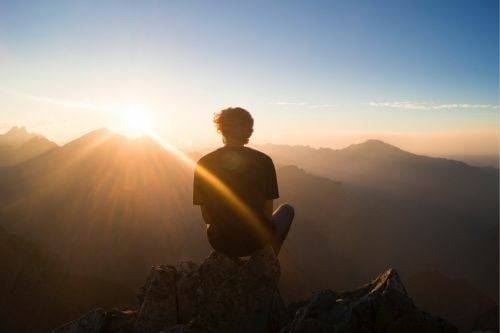 sunrise man mountain