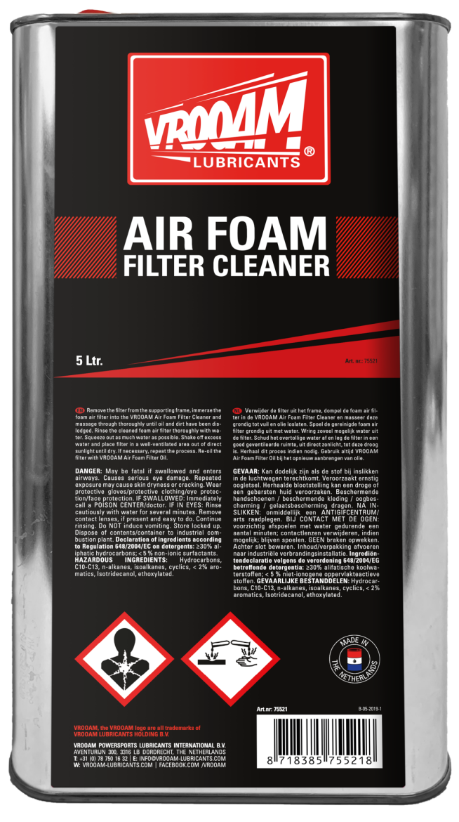 VROOAM AIR FOAM FILTER CLEANER