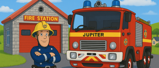 Hoe heet de brandweerwagen van Brandweerman Sam? Maak kennis met Jupiter – de rode reus van Piekepolder 