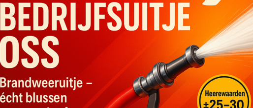 Bedrijfsuitje Oss: vlammen met de brandweer (±25–30 min rijden)