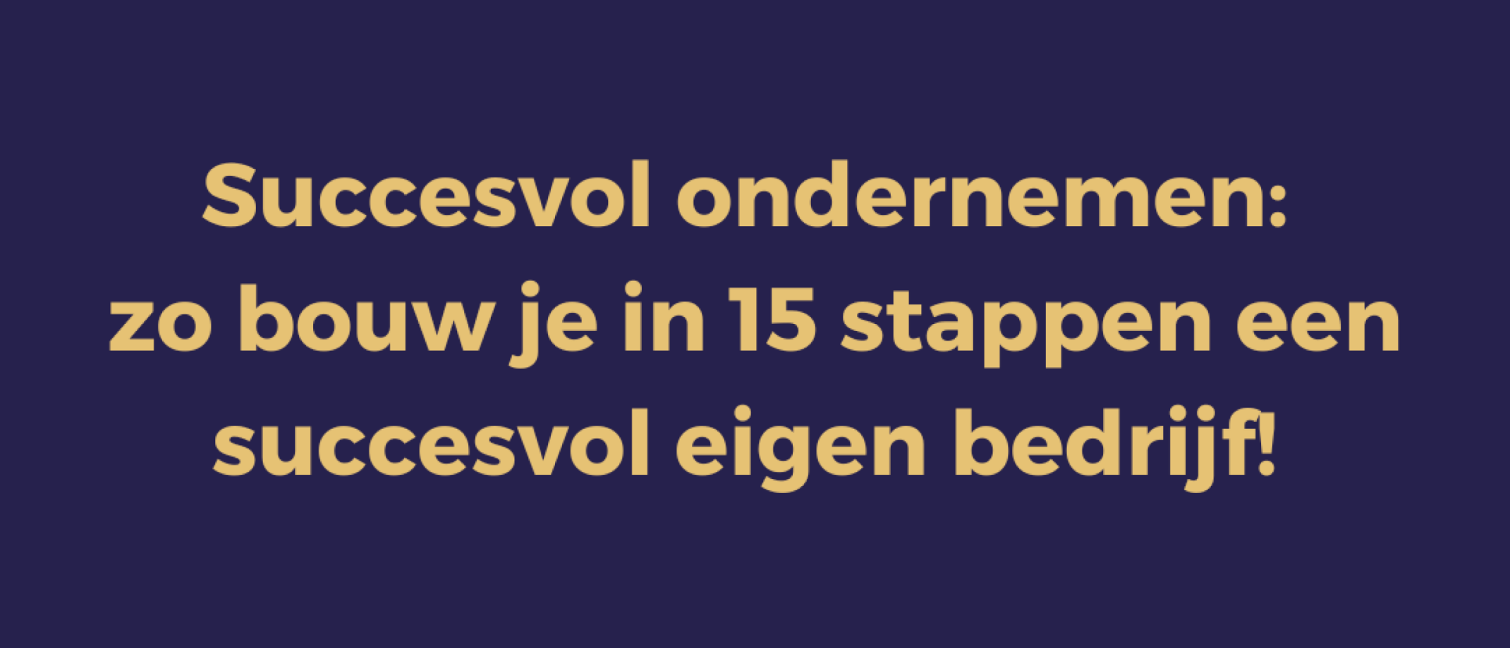 Succesvol Ondernemen Zo Bouw Je In Stappen Een Succesvol Eigen Bedrijf