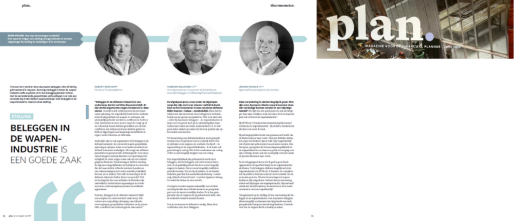 Artikel in Plan. over beleggen in de wapenindustrie