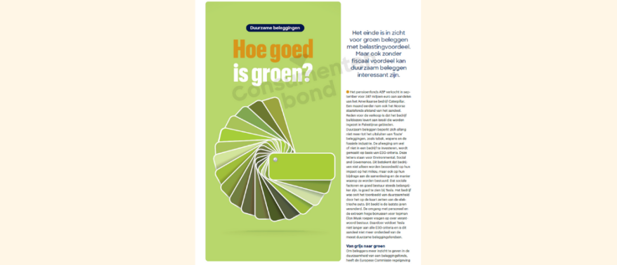 Artikel Geldgids van de Consumentenbond - Hoe goed is groen?
