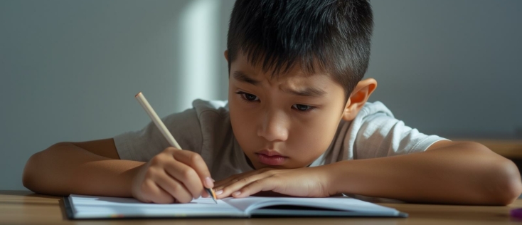 Waarom staart mijn kind met autisme zo lang naar zijn werk voordat hij begint?