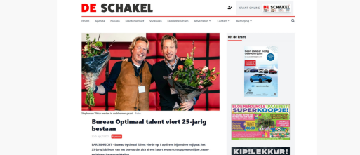 Optimaal Talent in de krant 25 jaar leiderschap en ontwikkeling