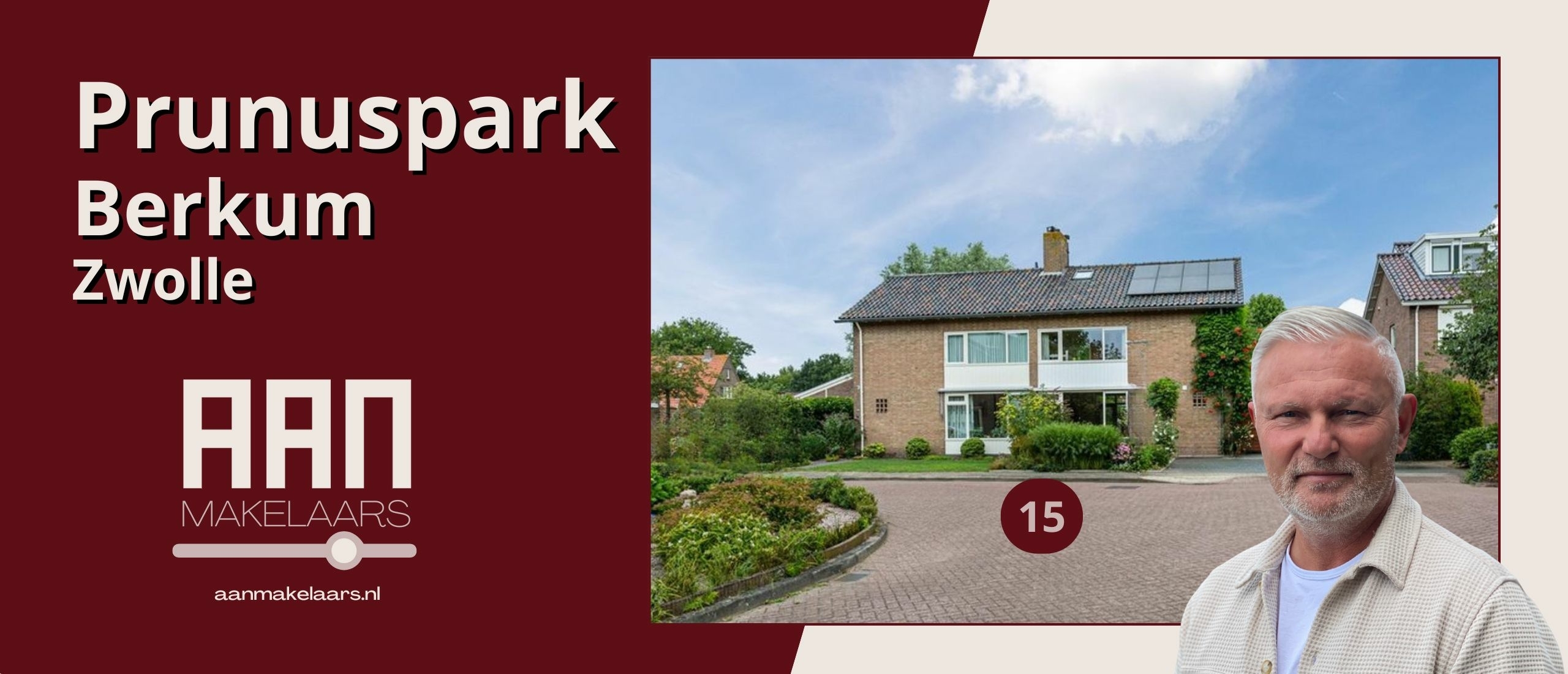 Prunuspark 15 Zwolle – Uitgebouwde twee-onder-een-kapwoning met vrij uitzicht aan groen in Berkum | AAN Makelaars