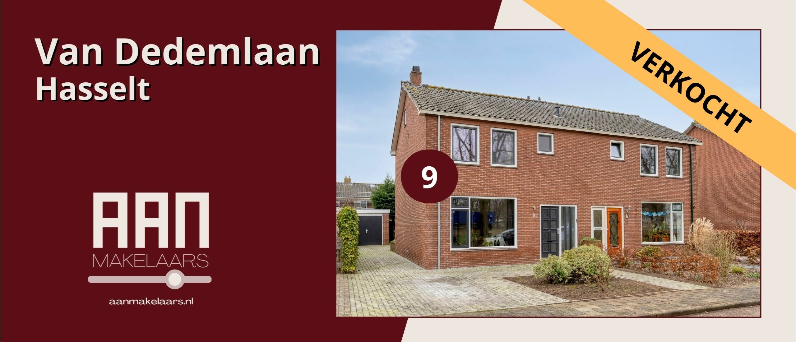 Van Dedemlaan 9 Hasselt - 2-onder-1-kapwoning met garage en vrij uitzicht verkocht door AAN Makelaars Hasselt