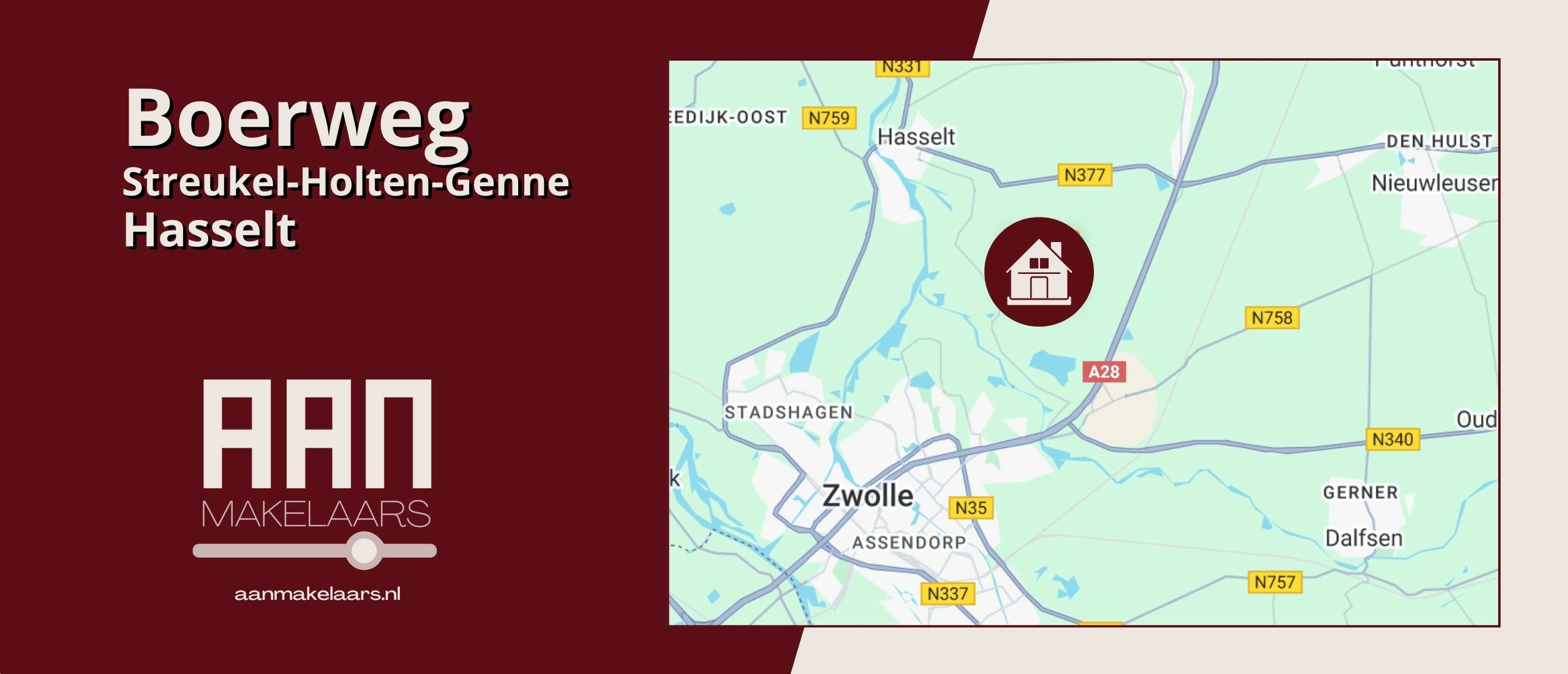 Vrijstaande semibungalow Boerweg 6-A in het landelijke buitengebied van Hasselt | AAN Makelaars