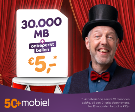 50+ mobiel sim only aanbieding
