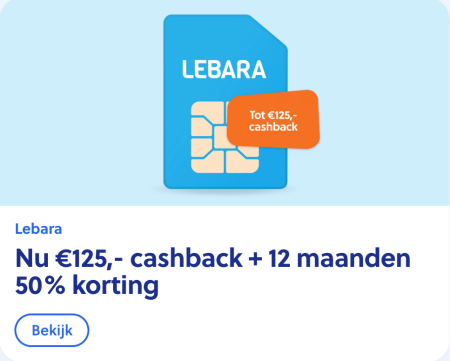Lebara mobiel sim only aanbieding 23 oktober