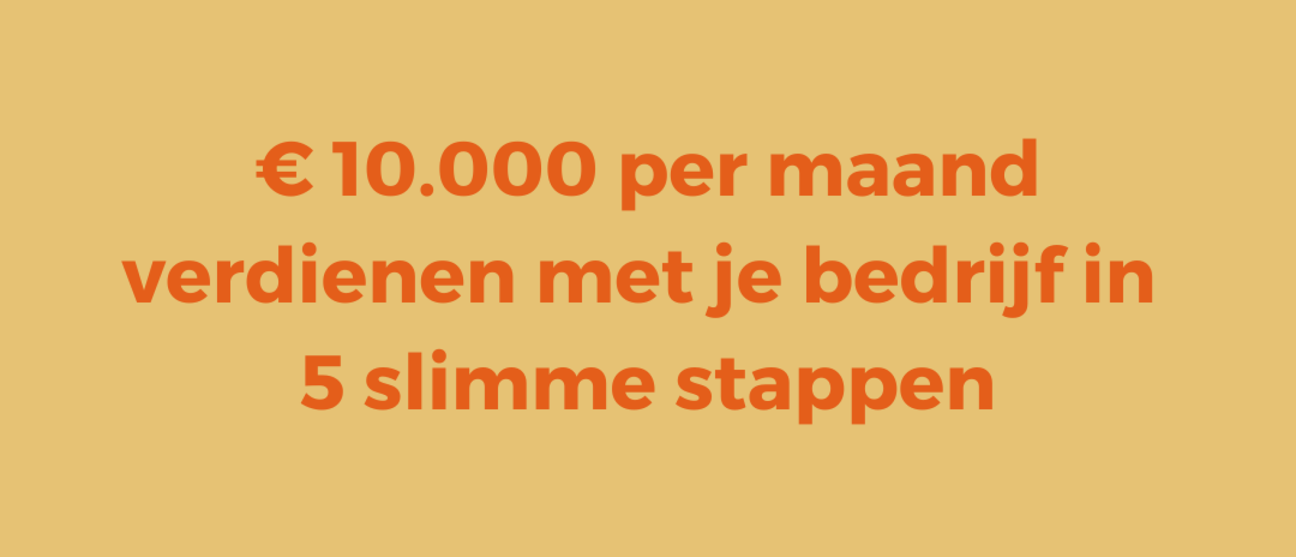 € 10.000 per maand verdienen met je bedrijf in 5 slimme stappen