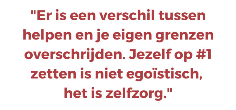 Er is een verschil tussen helpen en je eigen grenzen overschrijden. Jezelf op #1 zetten is niet egoïstisch, het is zelfzorg Er is een verschil tussen helpen en je eigen grenzen overschrijden. Jezelf op #1 zetten is niet egoïstisch, het is zelfzorg