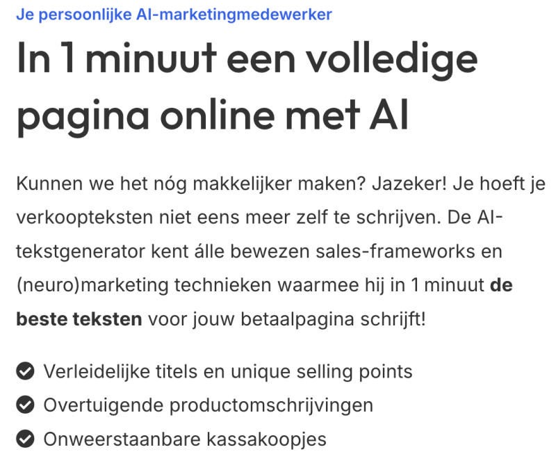 Plug & Pay betaalpagina's maken in één minuut met AI