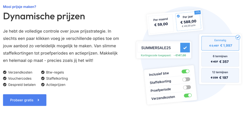 Plug & Pay prijzen | Gemakkelijk je prijsstrategie instellen