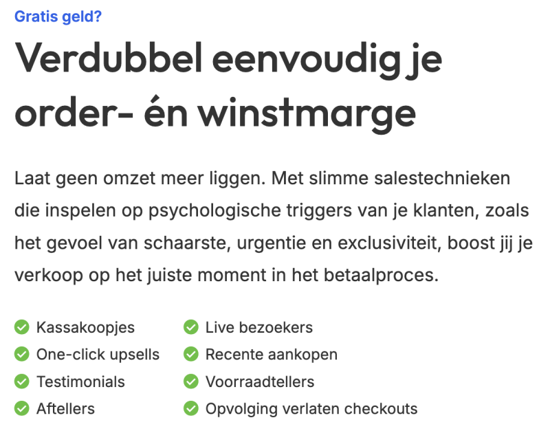 Plug & Pay software functies voor het vergroten van je omzet en winst